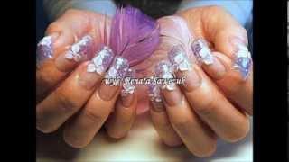 decoration of nails rhinestones swarovski pearls 3d flowers nailart zdobienie paznokci wzorki
