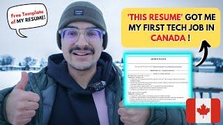 THIS RESUME GOT ME 3 FULL-TIME JOB OFFERS IN CANADA 