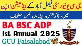 BA BSC ADP Admission 2025 GCUF | ADA ADS ADP Admission 2025 GCUF | GCUF Admission