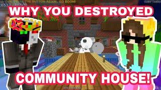 Ranboo's Reaction On DESTROYED Community House by Captain Puffy!! (dream smp)