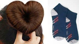 How to make Heart Hair Bun Using Socks ||2 Heart bun hairstyles || Namrata Singh