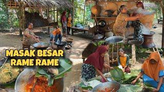 MASAK BESAR NASI BUNGKUS DAUN JATI || RAME RAME DENGAN BESTI BESTI BANUNG