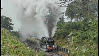 35028 Clan Line - A Dramatic Run Up Hemerdon Bank - The Cornishman 2018