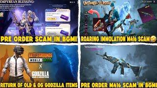 PRE ORDER SKIP IN BGMI ? | PLAYERS M416 SCAM IN BGMI  | BGMI x GODZILLA RETURN WITH OLD & NEW ITEMS