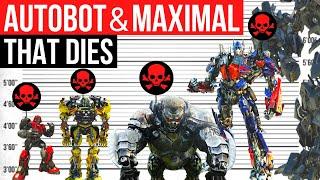 Every Autobot & Maximals That Dies In Transformers Movies | Rise of the Beasts | Size Comparison