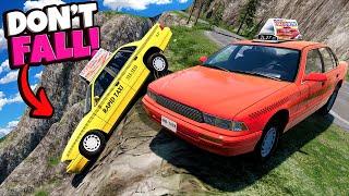 DON'T FALL! We Raced Taxi Cabs on a Mountain in BeamNG Drive Mods!