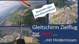 Mit dem #Gleitschirm zur Party #Flachland- Zielflug im #MünstAIRland