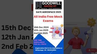 GATE 2025 Aerospace Engineering - All India Free Mock Exams | Gate AE #gateaerospace