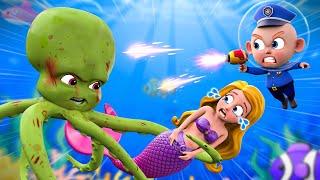 The Giant Octopus Is Coming | Police Saving Mermaid ‍️ | NEW Nursery Rhymes For Kids