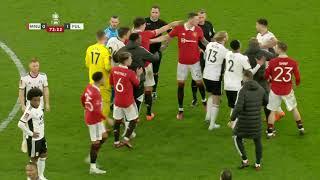 Fulham shown THREE red cards against Manchester United! 