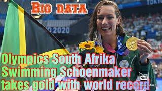 Olympics South Afrika Swimming Schoenmaker takes gold with world record