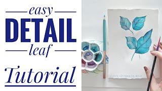 How to Paint EASY Leaves in watercolor using wet on wet technique - Real time video