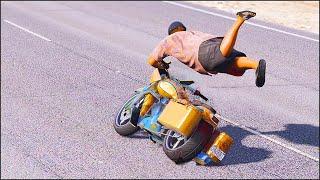GTA 5 Crazy Motorcycle Crashes Episode 06 (Euphoria Physics Showcase)