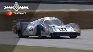 Stunning Porsche 917 flies up Goodwood hill with Derek Bell