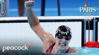 Katie Ledecky Wins Gold With Over 10 Second Lead and Sets New Olympic Record | Paris Olympics