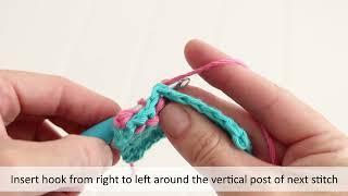 Crochet | Back post single crochet (left handed)