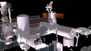 Dextre installs OPALS on the International Space Station