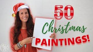 50 Christmas Painting Ideas! |Holiday Painting Tutorials for Beginners