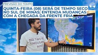 Quinta-feira (08) será de tempo seco no Sul de Minas; entenda mudanças com a chegada da frente fria