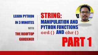 Python For Beginners in 3 Minutes | String Manipulation With Python ord() and chr() functions