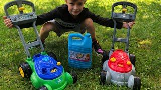 BUBBLE Toy Lawn Mower Backyard FUN with Lawn Mowers | Brothers r Us Toys!