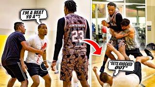 HE GOT KNOCKED OUT.. HUGE FIGHT Breaks Out At The Gym! (5v5 Basketball)