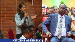 RAILA ALMOST HIDES AFTER  THIS FEARLESS GEN Z GIRL ASK HIM THIS AFTER BETRAYING KENYANS ON DIALOGUE