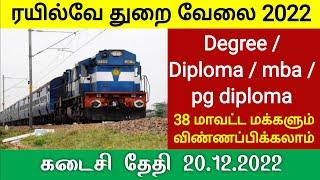 Railway Junior Engineering Government Jobs 2022 Tamilnadu tangedco ae job tn govt jobs Alert Tamila