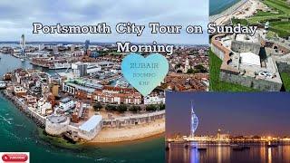 Portsmouth City Tour on Sunday Morning, 6th August 2023 | Copyright Free Background Music | Part 1