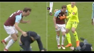 The moment Mark Noble lost it with pitch invader during West Ham 0-3 Burnley