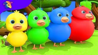 Learn colors with Five Little Ducks | BluLoo Nursery Rhymes & Kids Songs