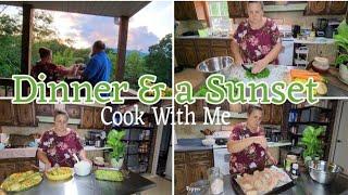 A Delicious Dinner & a Beautiful Sunset / Spinach Stuffed Chicken Breast / Mobile Home Living