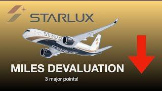 STARLUX AIRLINE MILEAGE DEVALUATION