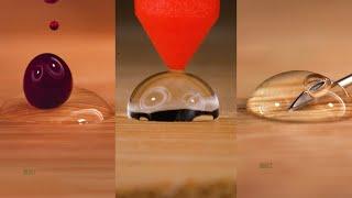 Slow Motion Experiments with Water Drops Close-Up