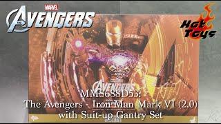 Hot Toys MMS688D53 Iron Man Mark VI (2.0) with Suit-up Gantry Set Unboxing Quick Look Review