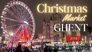 Ghent Belgium Christmas Market 2024 | Walking Tour at night | 4K - Beautiful Christmas Market