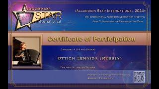 Accordion Star International 2024 Ottich Zenaida  (Russia) Cat 4 (14 and Under)