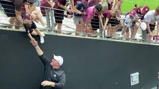 Mike Elko Texas Aggie Head Football Coach Being Awesome First Game 2024