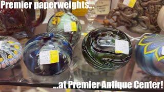 High end luxury art glass at Premier Antique Center in Clarence, New York incredible finds thrifting