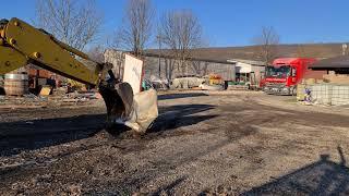 Amazing dangerous powerful excavator destroy fuel tank