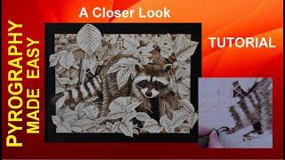 Wood Burning - Raccoon Fur - pyrography tutorial