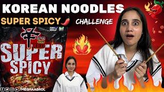 Spicy KOREAN NOODLES   Challenge | Super Spicy ️ | Cabincrew | Megha Abrol Vlogs