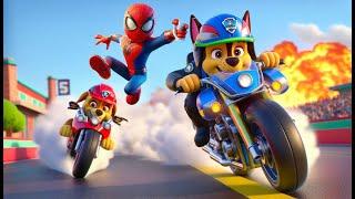 Paw Patrol Ultimate Rescue -CHASE Is A KING Of SPEED ! Hurry Up SPIDER MAN | Funny Story | Rainbow 3