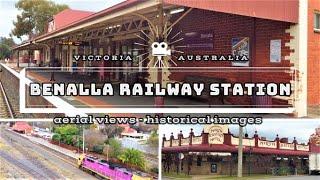 Aerial view - Historic images - walkabout : Benalla Railway Station - Victoria  Australia