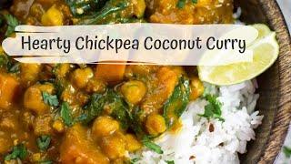 Easy 1-Pot Chickpea Sweet Potato Coconut Curry | eVeganRecipes