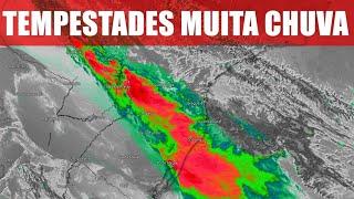 tempestades raios e muita chuva Parana Santa Catarina