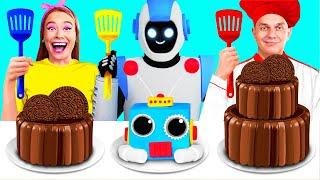 Me vs Grandma Cooking Challenge with a Robot by BaRaDa Challenge