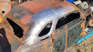Rat Rod Chevy with Twin Blown Olds.  A short look at the rear of the roof.
