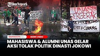 Tolak Politik Dinasti Jokowi, Mahasiswa dan Alumni Unas Gelar Aksi Bakar Ban