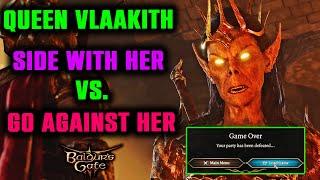 Queen Vlaakith All Outcomes - Side With Vlaakith or Be Against Her (Vlaakith Kills Full Party) BG3